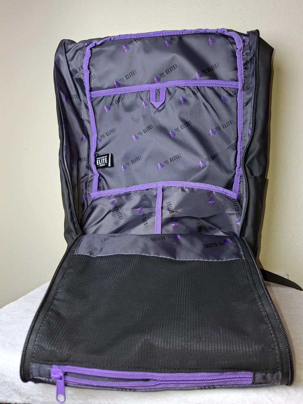 Black and Purple Roll-Top Backpack